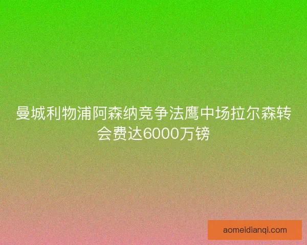 曼城利物浦阿森纳竞争法鹰中场拉尔森转会费达6000万镑